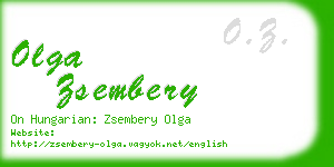 olga zsembery business card
